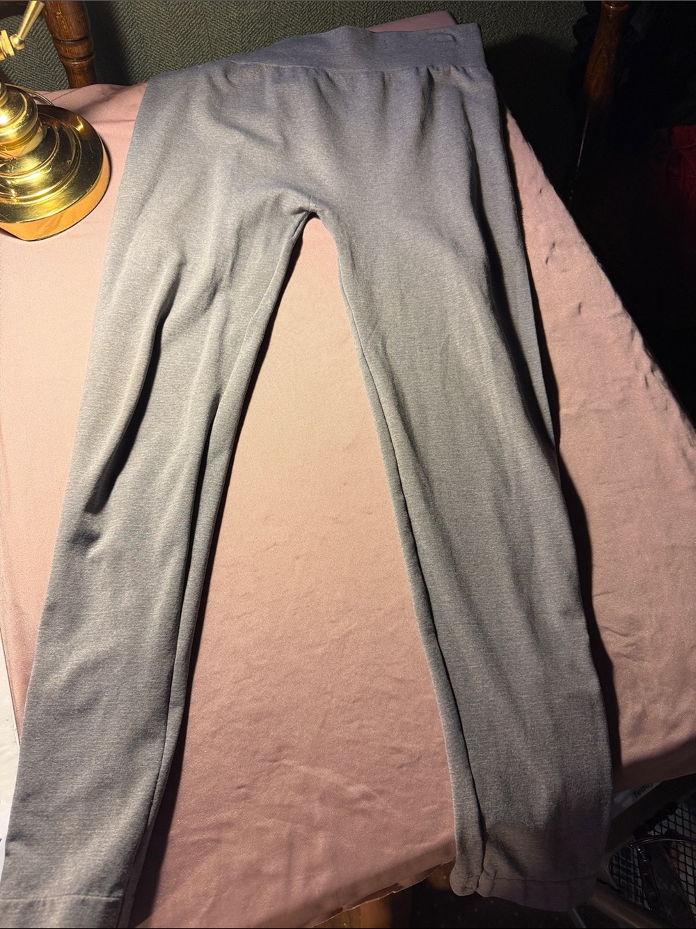 Poof! Light Gray Knit Leggings
